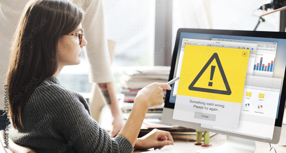 Poster error alert failure icon problem concept