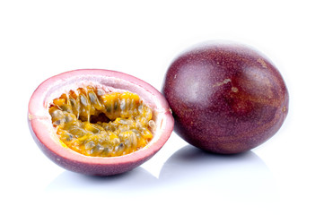 passion fruits isolated on white background.