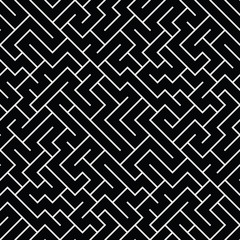 Vector graphic abstract geometry  maze pattern. black and white seamless geometric background . subtle pillow and bed sheet design. unique art deco. hipster fashion print