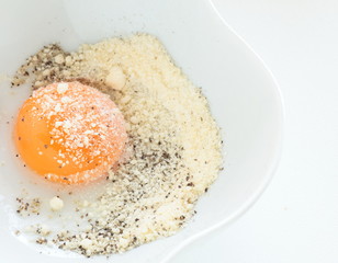 cream and cheese with egg yolk