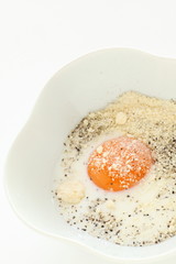 cream and cheese with egg yolk