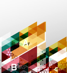 Color transparent trianlge tiles with infographic elements