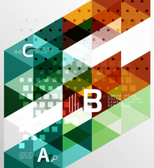 Color transparent trianlge tiles with infographic elements