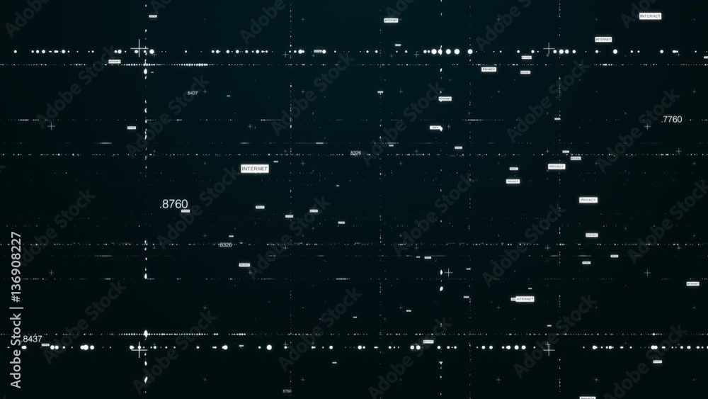 Poster animated background with moving grid against black background. concept of internet connections and t