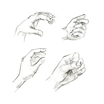 set of human hands sketch