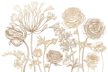 Karte mit Vintage-Frühlingsblumen. © marinavorona