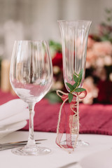Wedding. The champagne glasses.
