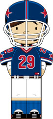 Fototapeta premium Cute Cartoon American Football Player