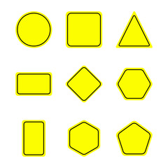 Flat warning sign set.