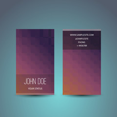 Vertical Business Card Template with Colorful Abstract Pattern