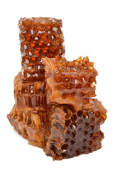 Honey on white background