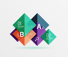 Modern flying square infographic