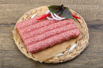 Raw sausages for grill