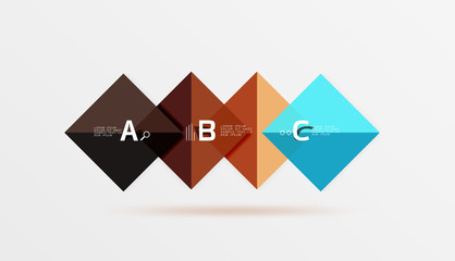 Modern flying square infographic