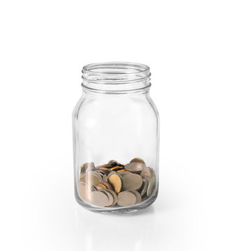  coins in piggy bank Glass