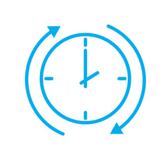 time arrow icon on white background. time arrow sign.