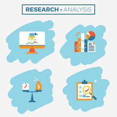 Research and analysis icon illustration