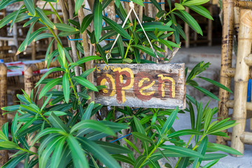 Tropical Open Restaurant Sign