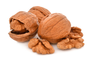 walnut and a cracked walnut