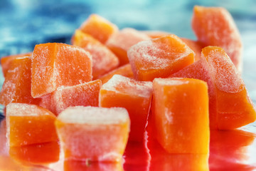 Closeup pumpkin cubes