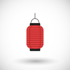 Red Chinese lantern flat vector icon