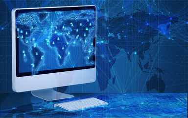 Computer screen in business concept