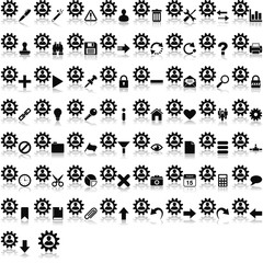 Zahnrad mit Overlays und Spiegelungseffekt