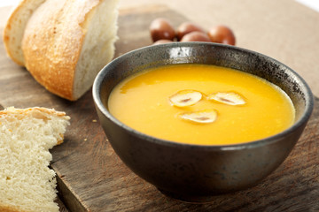 Pumpkin soup with chestnuts