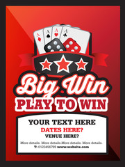 card, poker or gambling poster for an event or advert