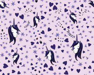 Unicorn Rainbow seamless pattern