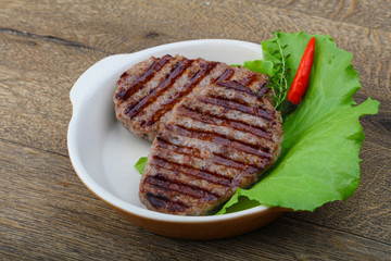 Grilled burget cutlet