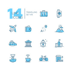 Traveling - line icons set