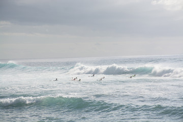 The coast of Atlantic ocean, ocean waves, winter on Tenerife, Canary islands