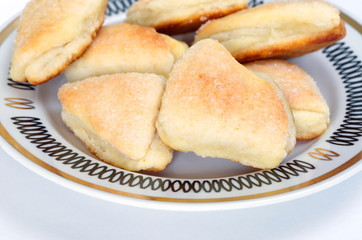 Homemade cheese biscuits topped with Sugar closeup