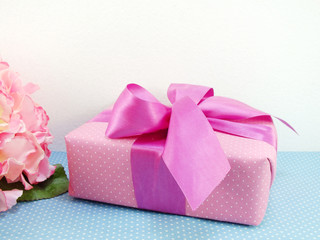 gifts and beautiful bouquet of flowers for mother day birthday or other holiday
