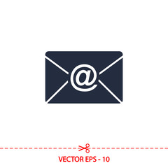 Envelope Mail icon, vector illustration. Flat design style