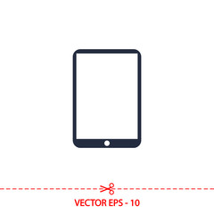 Modern digital tablet PC icon, vector illustration. Flat design style
