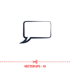 Naklejka premium Speech bubble icons black icon, vector illustration. Flat design style