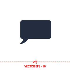 Naklejka premium Speech bubble icons black icon, vector illustration. Flat design style