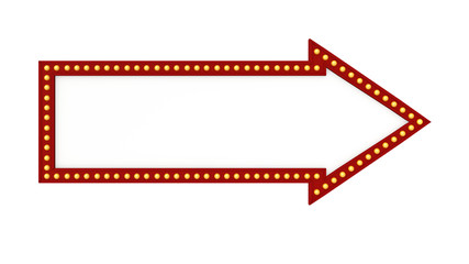 Marquee light board sign retro on white background. 3d rendering