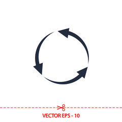 circular arrows  icon, vector illustration. Flat design style