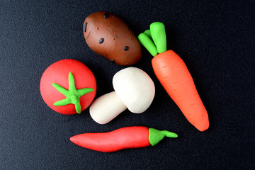 plasticine vegetables