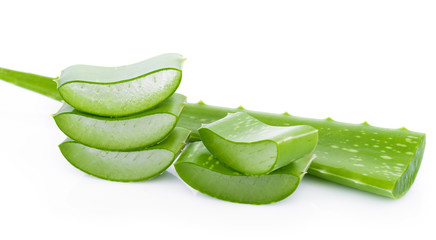 aloe vera fresh leaf isolated on white