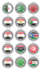 Set of icons. Flags of the North Africa.