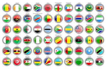 Set of icons. Flags of the African countries.