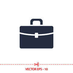 Briefcase icon, vector illustration. Flat design style