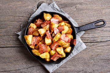 Fried potatoes, top view