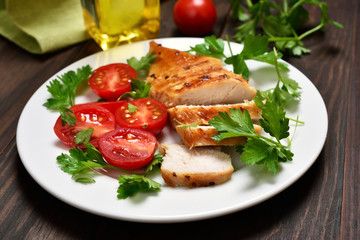 Sliced roasted chicken breast