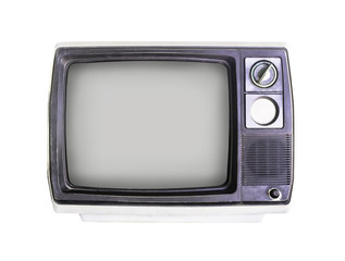 Old television on white