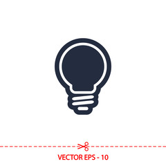 Light bulb  icon, vector illustration. Flat design style